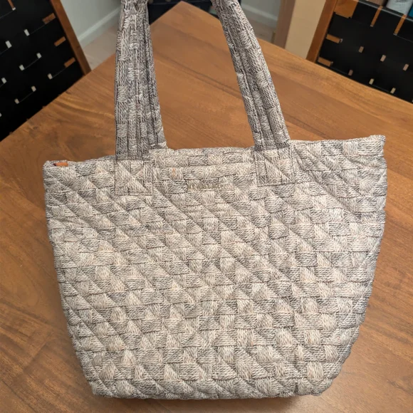 Gray Quilted Tote Bag - Picture 2 of 10